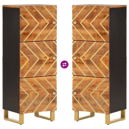 Skänk Brun och Svart 40x33,5x110 cm massivt mangoträ