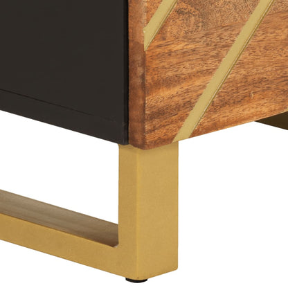 Skänk Brun och Svart 40x33,5x110 cm massivt mangoträ