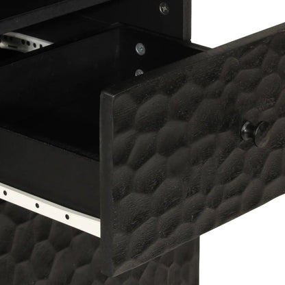 Badrumsskåp Svart 38x33x160 cm massivt mangoträ