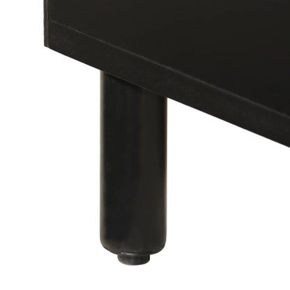 Badrumsskåp Svart 38x33x160 cm massivt mangoträ