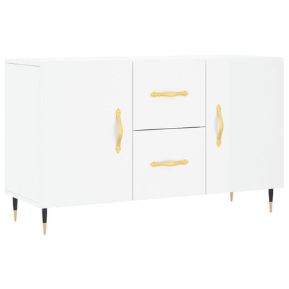 Skåp vit högglans 100x36x60 cm konstruerat trä