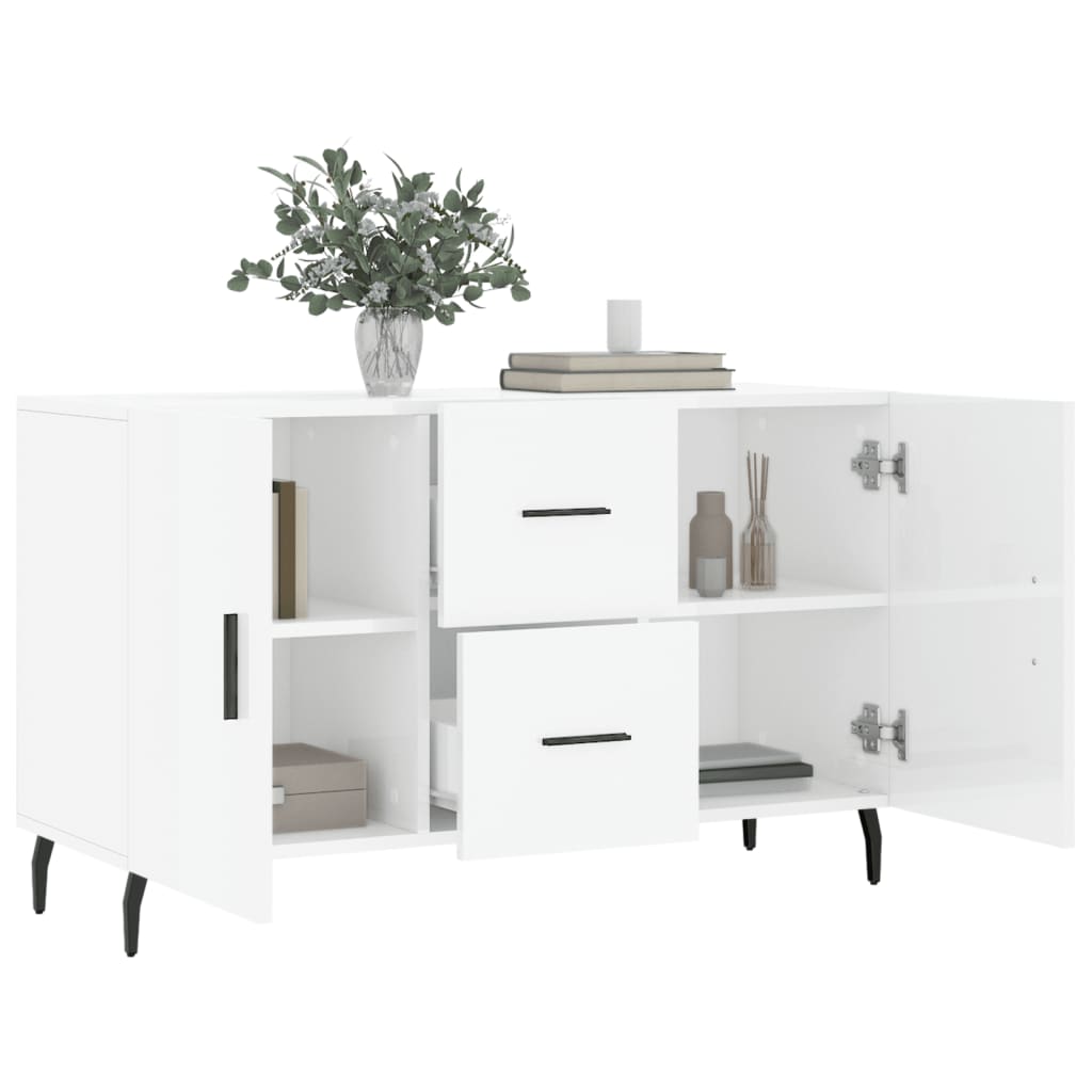 Skåp vit högglans 100x36x60 cm konstruerat trä