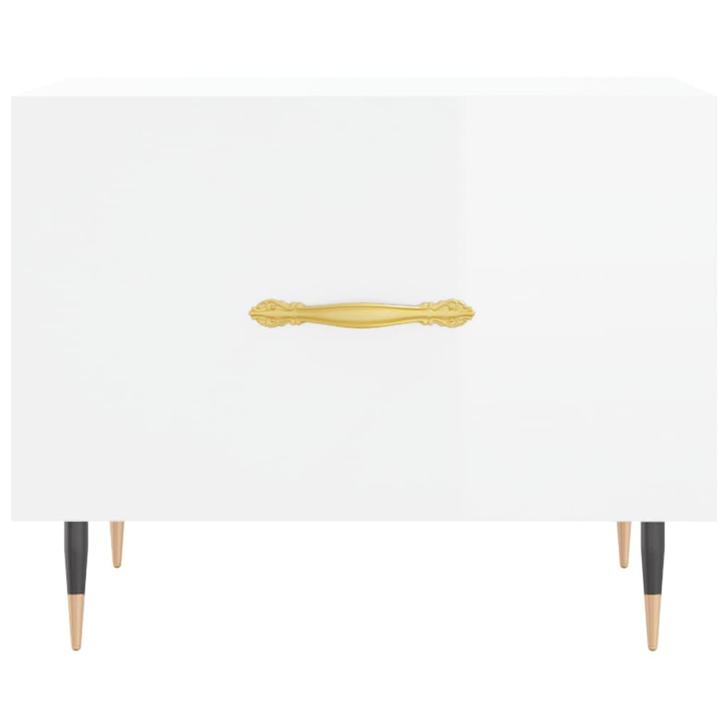 Sidobord Högglans Vit 2 st 50x50x40 cm