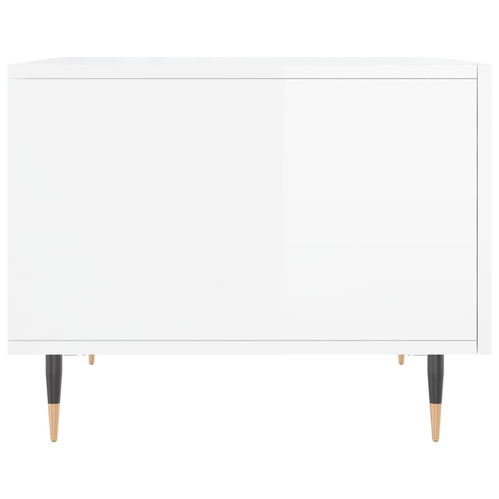 Sidobord Högglans Vit 2 st 50x50x40 cm