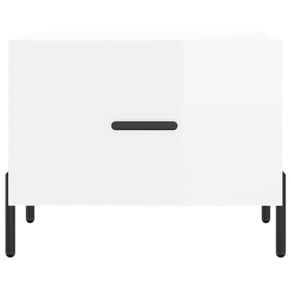 Sidobord Högglans Vit 2 st 50x50x40 cm