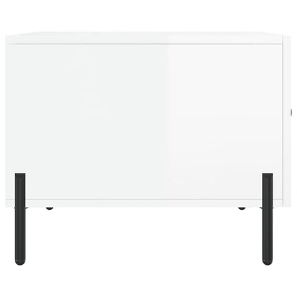 Sidobord Högglans Vit 2 st 50x50x40 cm