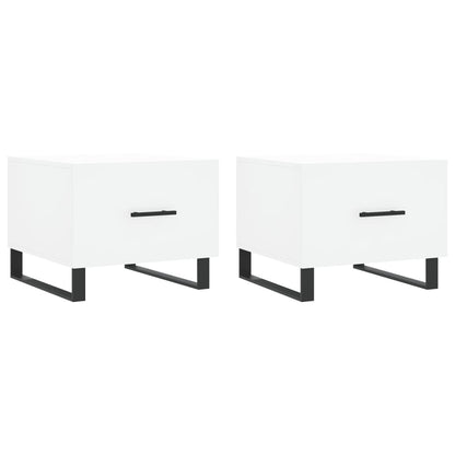 Sidobord Vit 2 st 50x50x40 cm