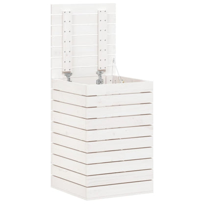 Tvättkorg Vit 44x44x66 cm massiv furu