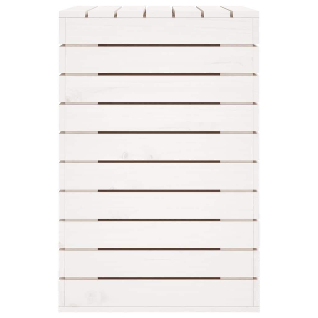 Tvättkorg Vit 88,5x44x66 cm massiv furu