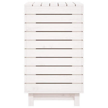 Tvättkorg Vit 88,5x44x76 cm massiv furu