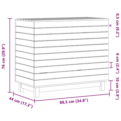 Tvättkorg Vit 88,5x44x76 cm massiv furu