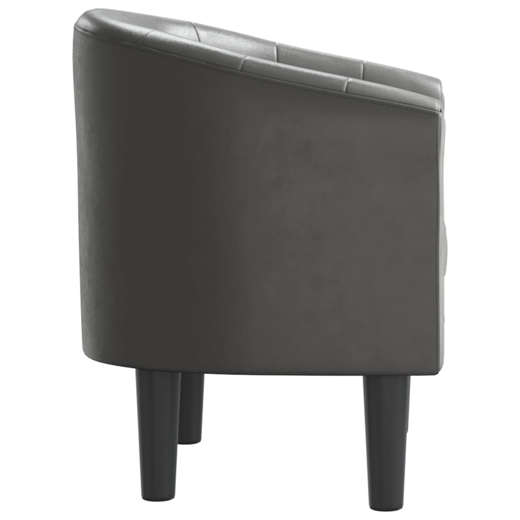 Fåtölj grå konstläder
