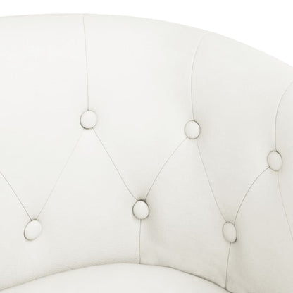 Fåtölj Vit med fotpall konstläder