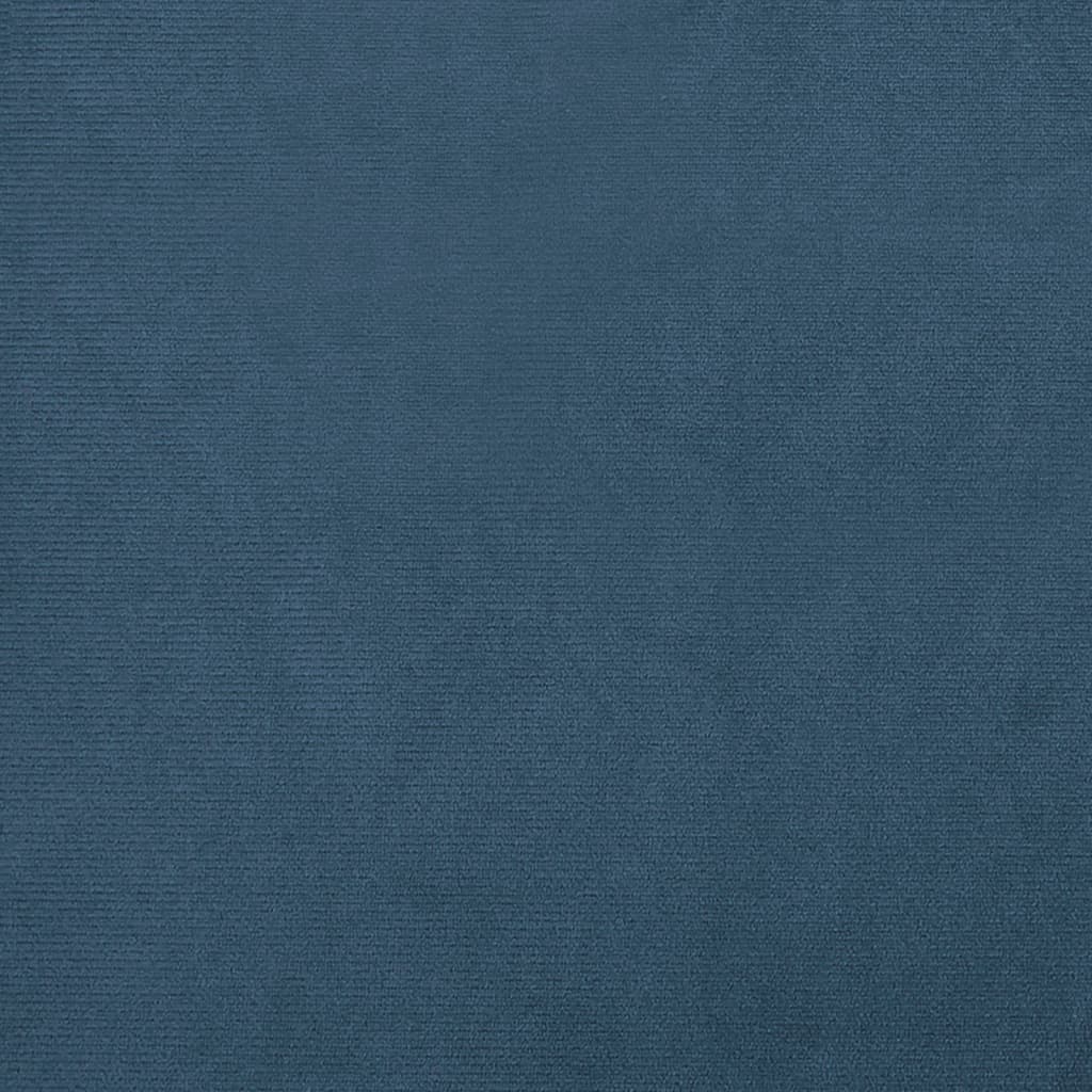 Fåtölj Blå Mörkblå med fotpall sammet