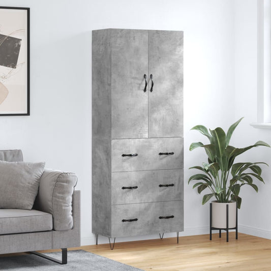 Skåp Betonggrå 69,5x34x180 cm