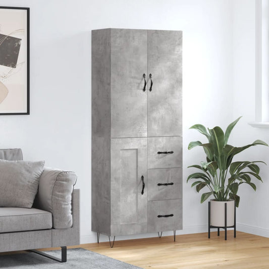 Skåp Betonggrå 69,5x34x180 cm