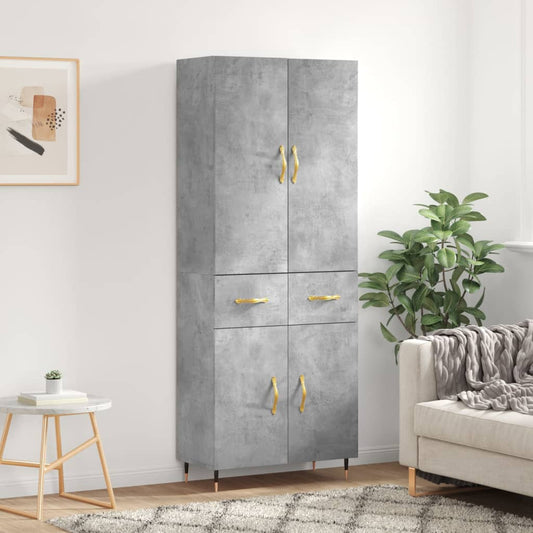 Skåp Betonggrå 69,5x34x180 cm