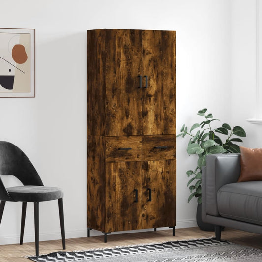 Skåp Rökfärgad Ek 69,5x34x180 cm