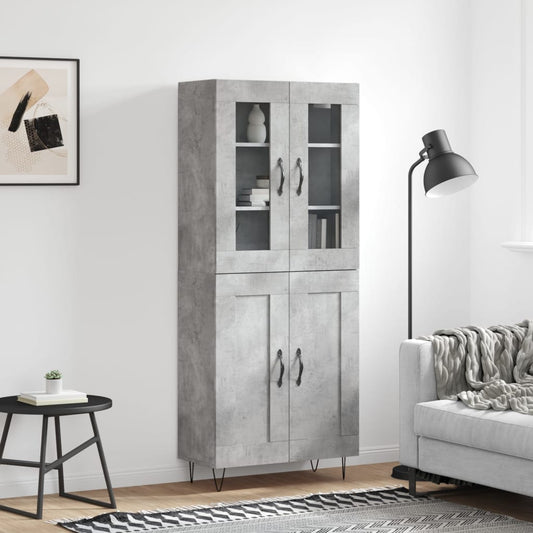 Skåp Betonggrå 69,5x34x180 cm