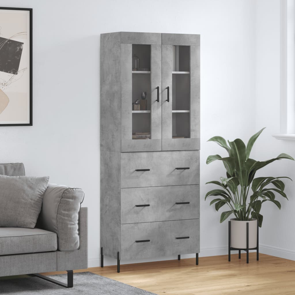 Skåp Betonggrå 69,5x34x180 cm