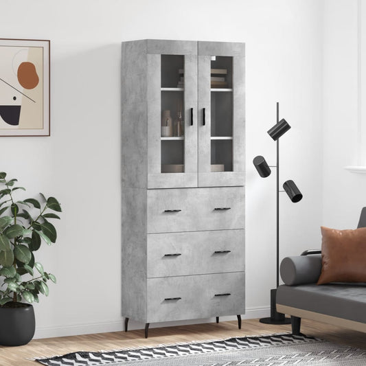 Skåp Betonggrå 69,5x34x180 cm
