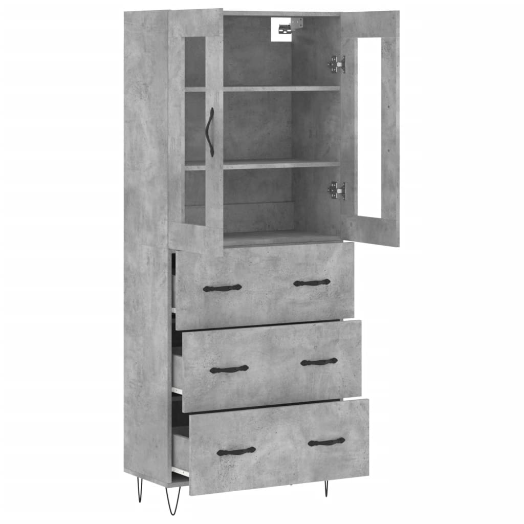 Skåp Betonggrå 69,5x34x180 cm