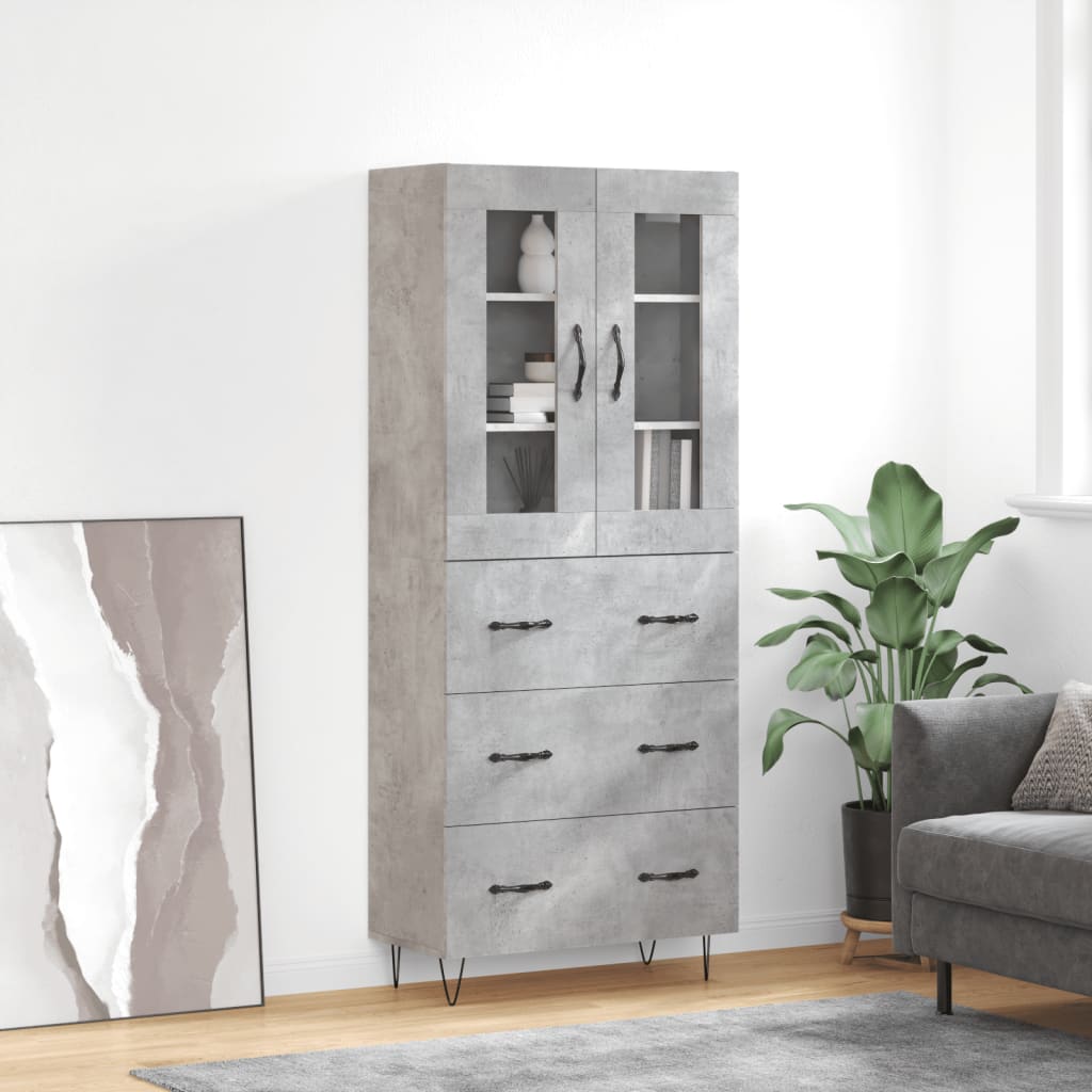 Skåp Betonggrå 69,5x34x180 cm