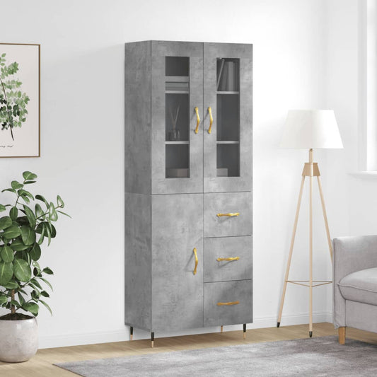 Skåp Betonggrå 69,5x34x180 cm