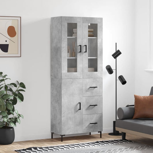 Skåp Betonggrå 69,5x34x180 cm