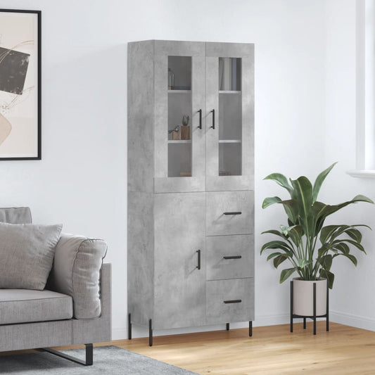 Skåp Betonggrå 69,5x34x180 cm