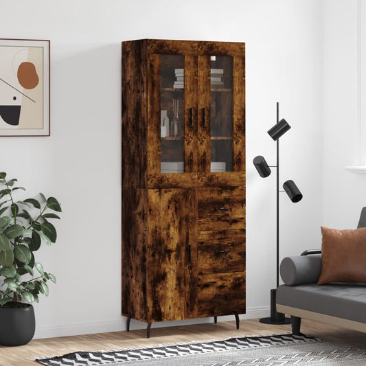 Skåp Rökfärgad Ek 69,5x34x180 cm