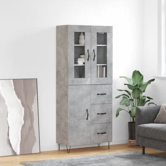 Skåp Betonggrå 69,5x34x180 cm
