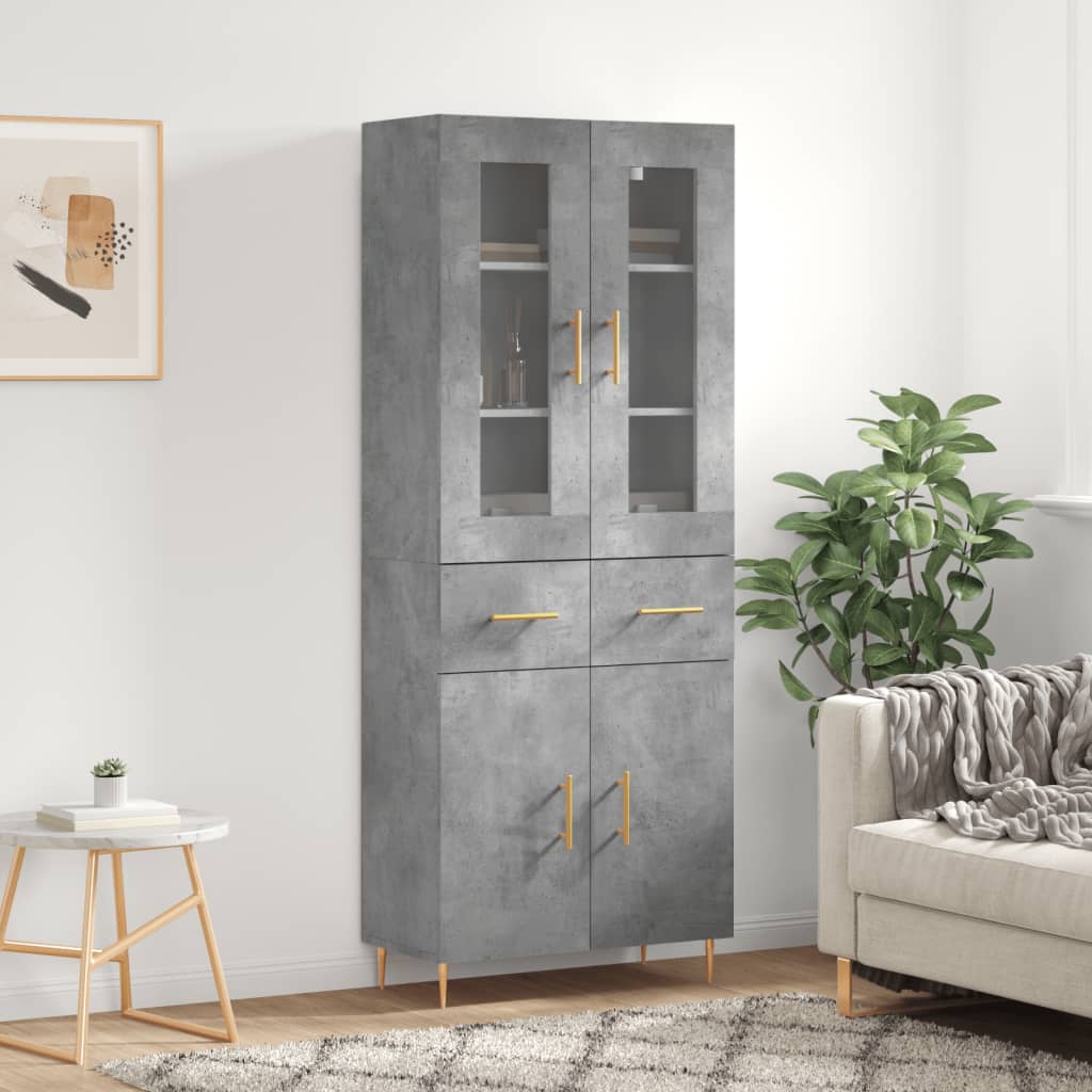 Skåp Betonggrå 69,5x34x180 cm