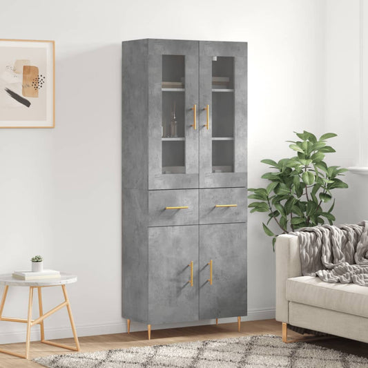Skåp Betonggrå 69,5x34x180 cm