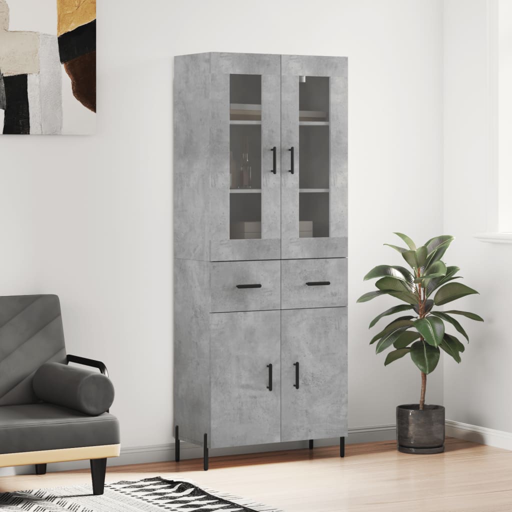 Skåp Betonggrå 69,5x34x180 cm