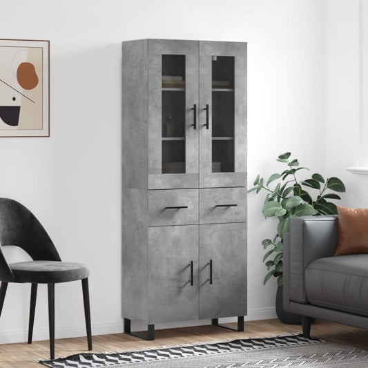 Skåp Betonggrå 69,5x34x180 cm