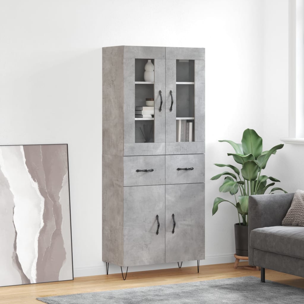 Skåp Betonggrå 69,5x34x180 cm