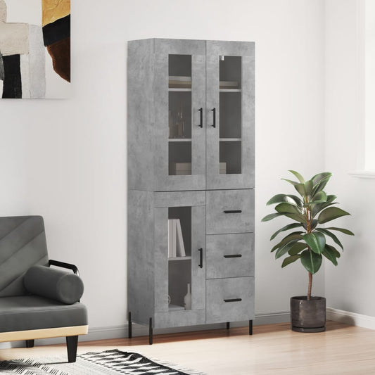 Skåp Betonggrå 69,5x34x180 cm