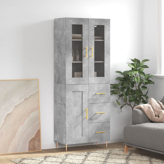 Skåp Betonggrå 69,5x34x180 cm