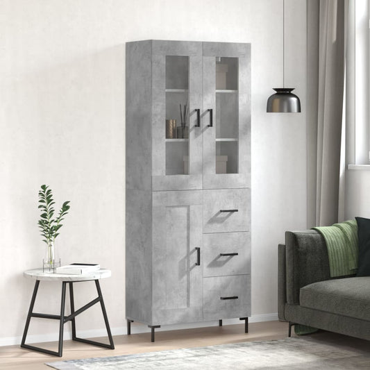 Skåp Betonggrå 69,5x34x180 cm