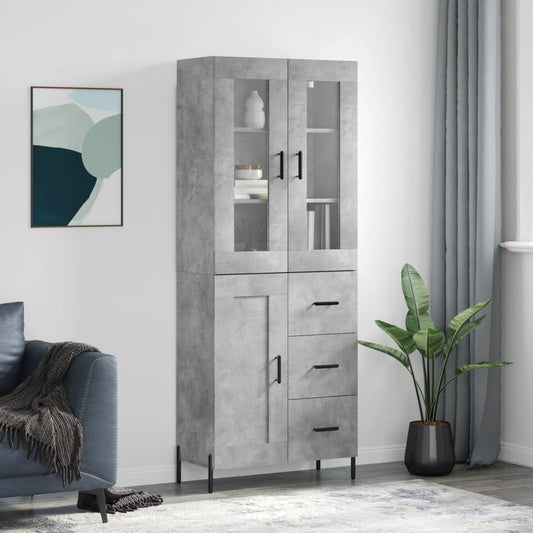 Skåp Betonggrå 69,5x34x180 cm