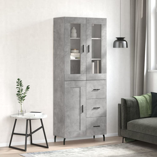 Skåp Betonggrå 69,5x34x180 cm