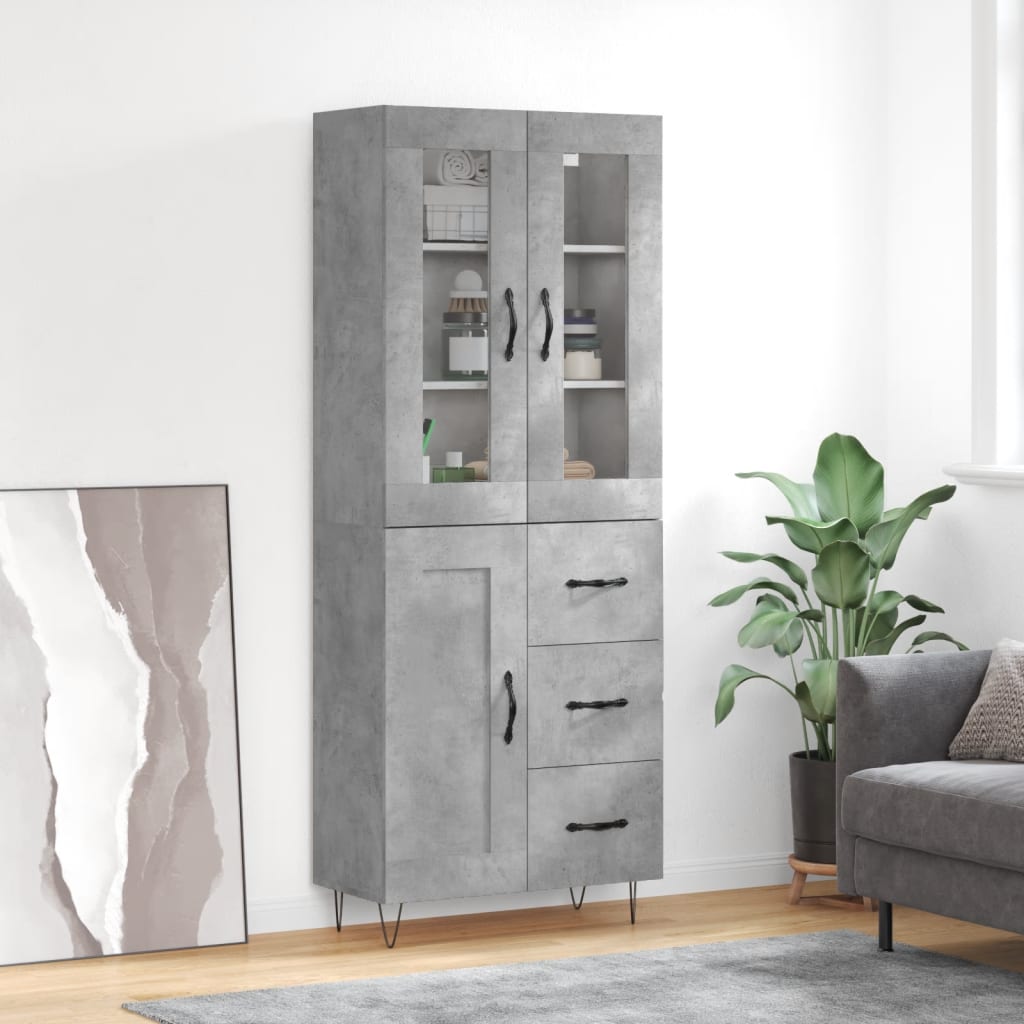 Skåp Betonggrå 69,5x34x180 cm