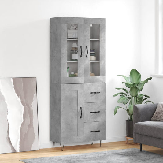 Skåp Betonggrå 69,5x34x180 cm