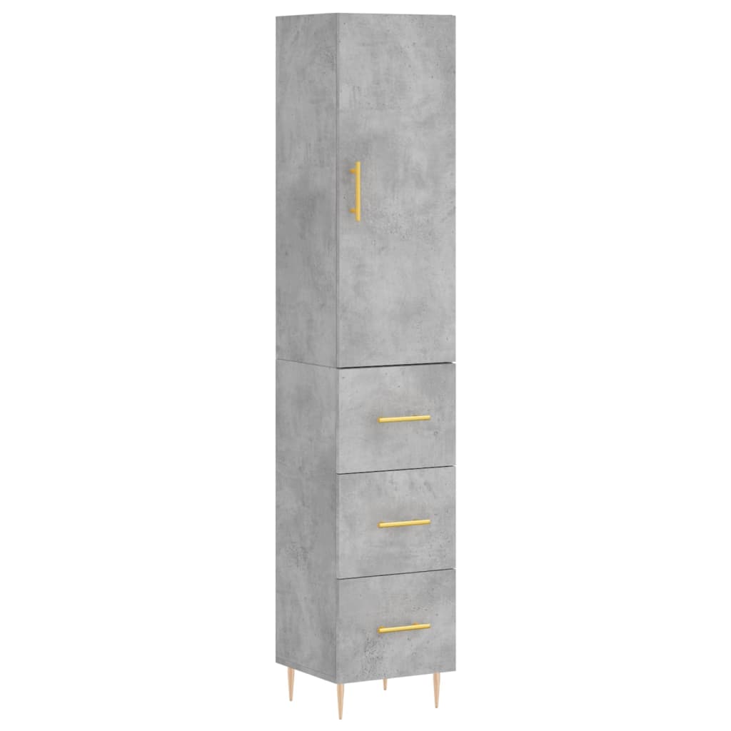 Skåp Betonggrå 34,5x34x180 cm