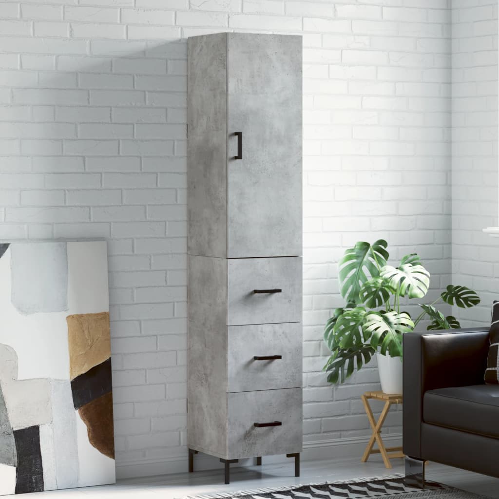Skåp Betonggrå 34,5x34x180 cm