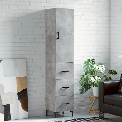 Skåp Betonggrå 34,5x34x180 cm