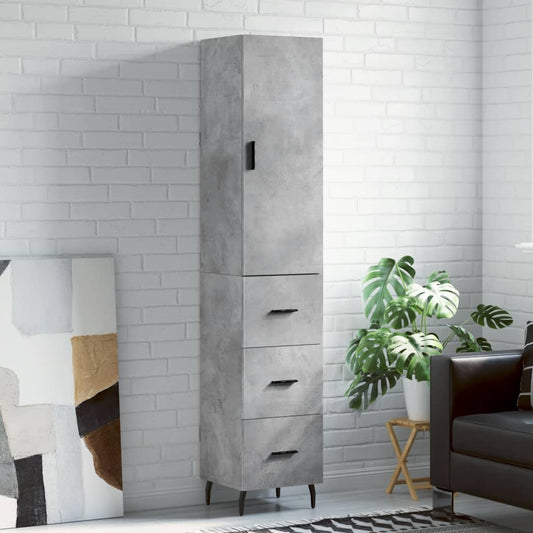 Skåp Betonggrå 34,5x34x180 cm