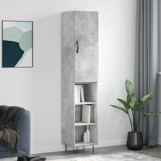 Skåp Betonggrå 34,5x34x180 cm