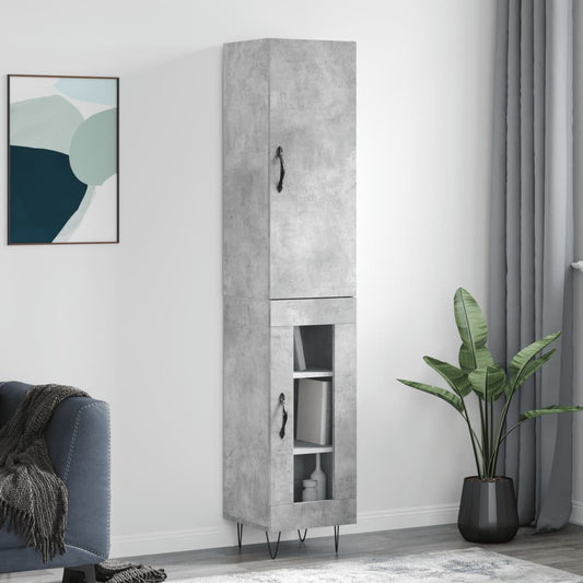 Skåp Betonggrå 34,5x34x180 cm